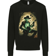 Cowboy Rock Skull Country Music Guitar Mens Sweatshirt Jumper