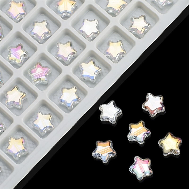 8mm Star AB Glass Beads 200Pcs Spacer Loose DIY Jewelry Making