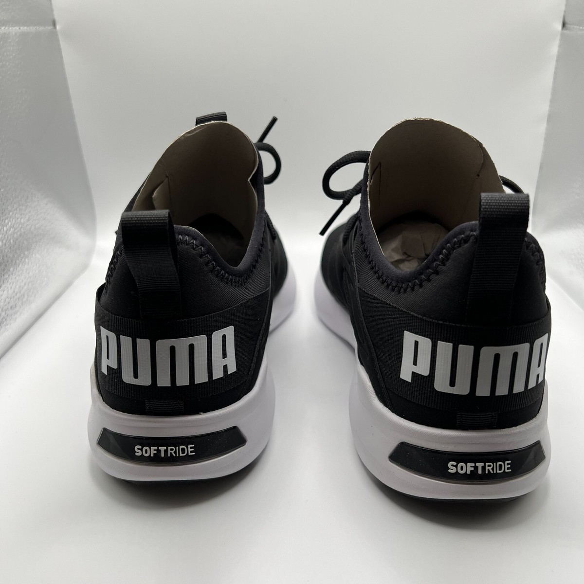 Puma Softride Fly Black White Men Size 9 Running Sports 