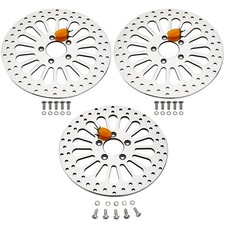 3pcs 11.8" For Harley 2008-2013 Chrome Brake Rotors 2*Front +1*Rear Polished