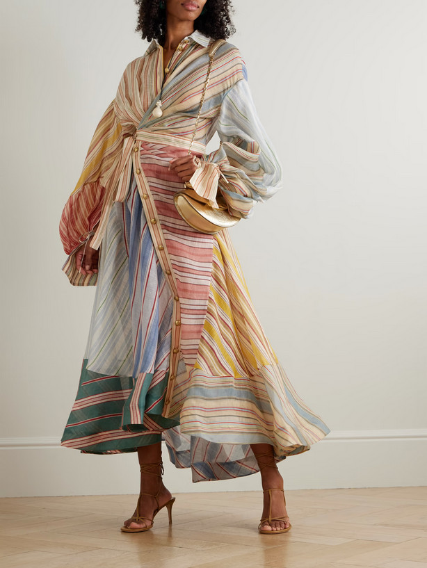 ZIMMERMANN Rebellion patchwork striped linen and … - image 1