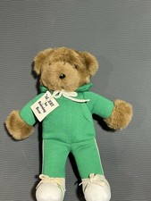 North American Bear Co. Albert the Running Bear Plush 12in Green Outfit  Vintage