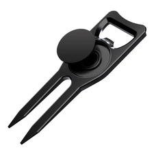 Golf 6-in-1 Multifunction Divot Tool / Golf Ball Marker / Groove Cleaner, Black