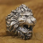LINSION 925 Sterling Silver Roaring Lion Ring Punk Ring TA385A US Size 7~16 HZ