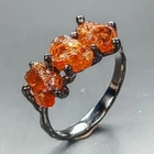 Jewellery Natural Spessartite Ring 925 Sterling Silver Size 7.75 /R469217