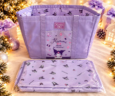 Kuromi Sanrio Insulated Cooler Tote Bag 3 Travel Pouches Lavender 4pc Set