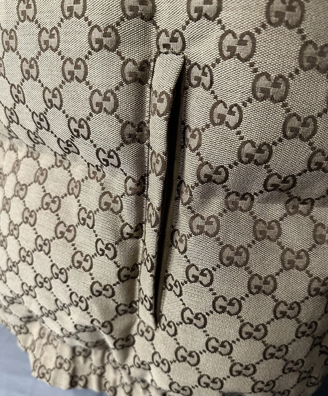 Gucci GG Jacquard Tela con Piumino Giacca con Cappuccio Cammello Uomo Taglia 56 Autentico