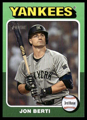 2024 Topps Heritage Green Border Jon Berti New York Yankees #655