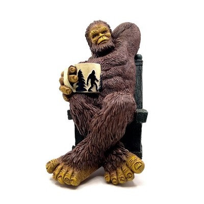 Bella Haus Bigfoot Garden Statue | Sasquatch Enjoying Morning Coffee | Whimsi...