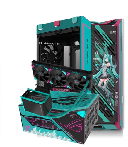 ASUS ROG Hatsune Miku Strix Helios II /Thor 1200W Platinum III/ RYUO IV 360 ARGB