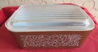 Vintage 1970s Pyrex Woodland Brown Flower 502 B Refrigerator Dish with  lid