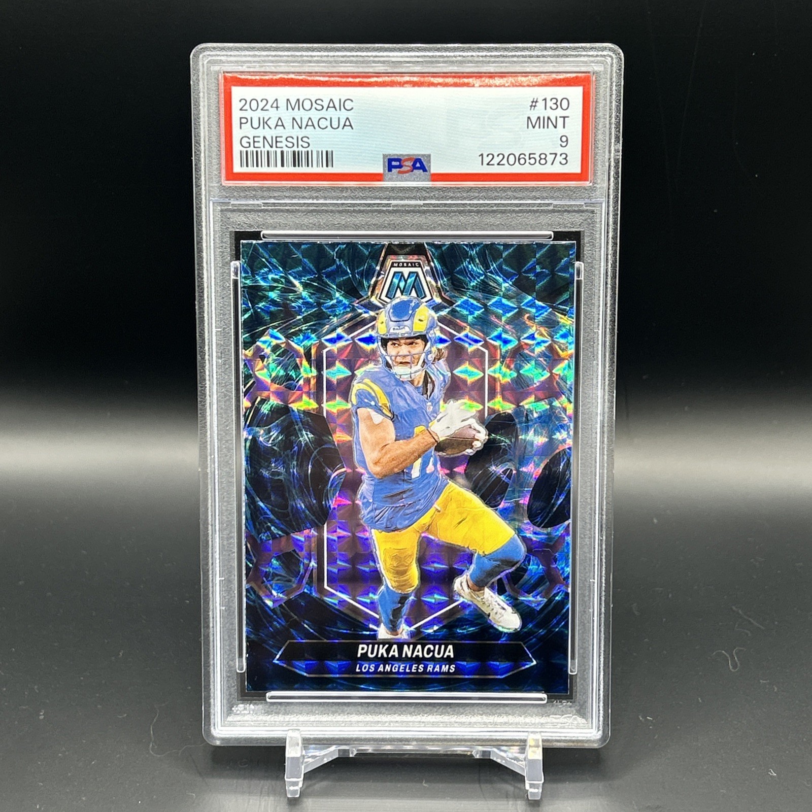 Puka Nacua 2024 Panini Mosaic Genesis #130 Prizm SSP Case Hit MINT 9
