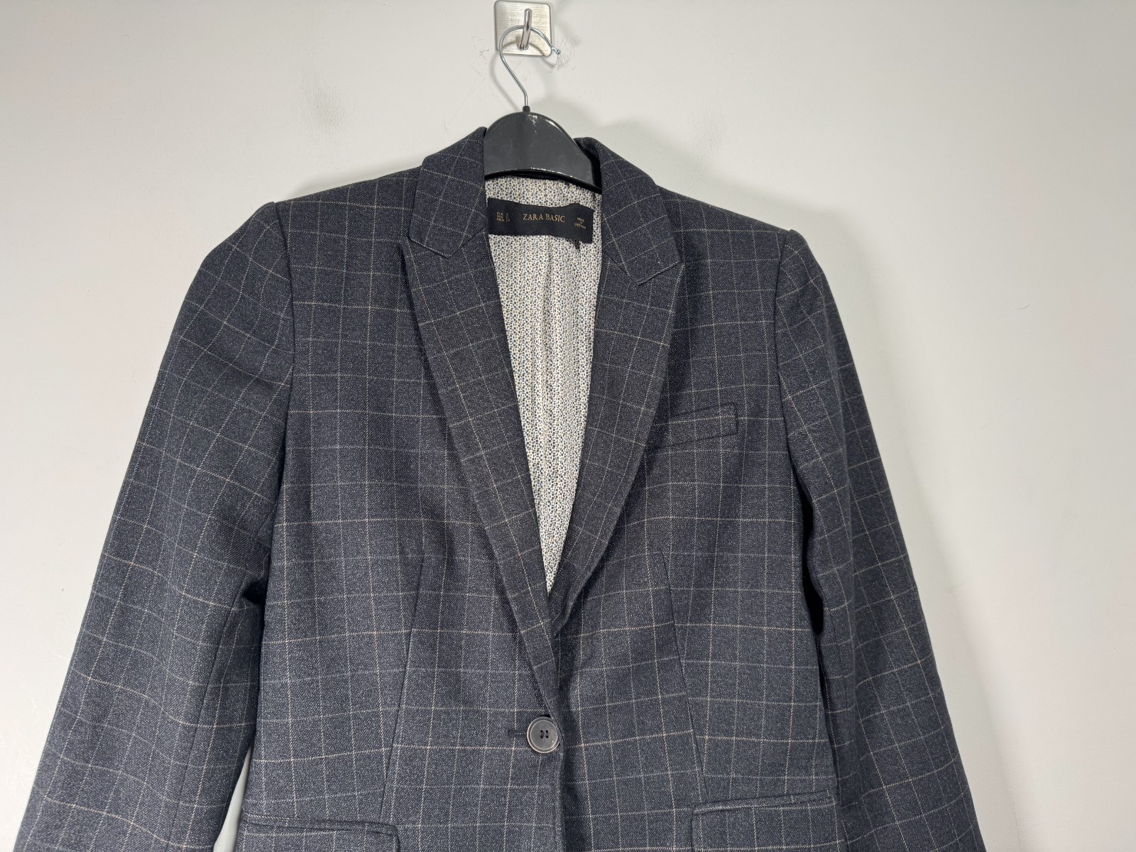 Zara Basic Blazer Suit Jacket Womens Small Navy P… - image 2