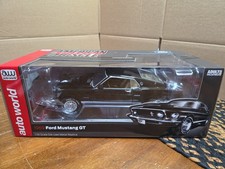 Nib Auto World Diecast 1969 Ford Mustang Gt 428 Raven Black Cobra Jet Lmt Ed