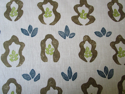 Blithfield's SPRINGFIELD Linen Fabric Beige Walnut Teal Chartreuse Green 2.72yds