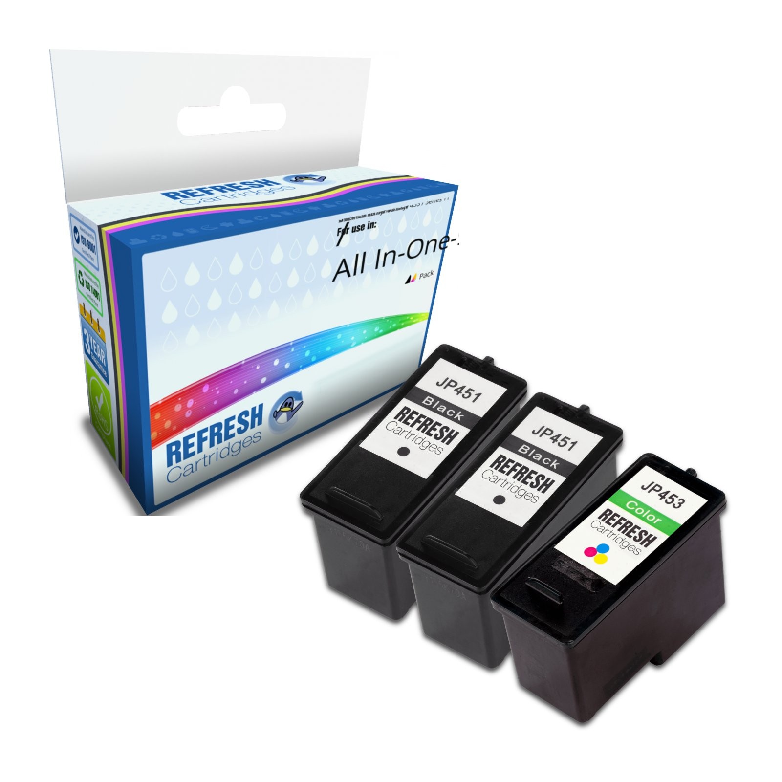 Refresh Cartridges Value Pack 2xJP451/1xJP453 Ink Compatible With Dell Printers