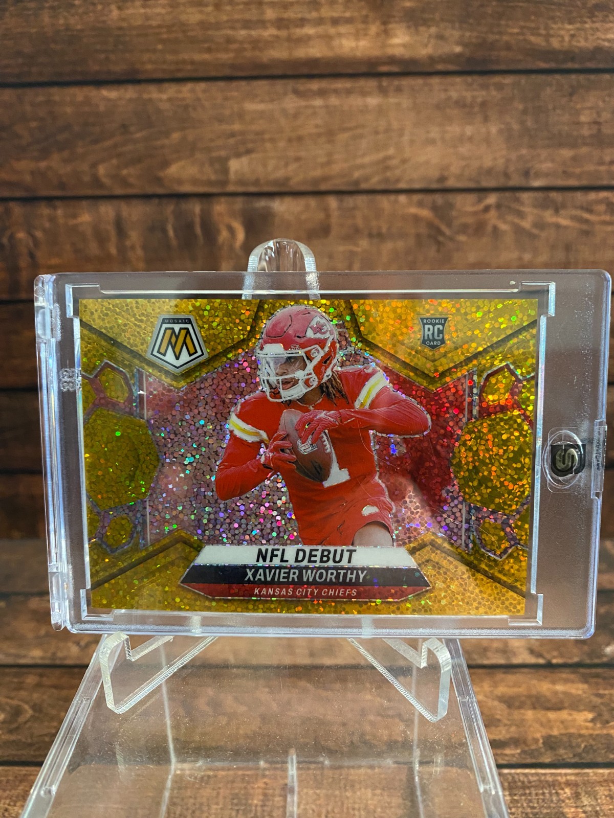 2024 Mosaic Xavier Worthy NFL Debut GOLD SPARKLE SSP /24 Rookie Chiefs RC