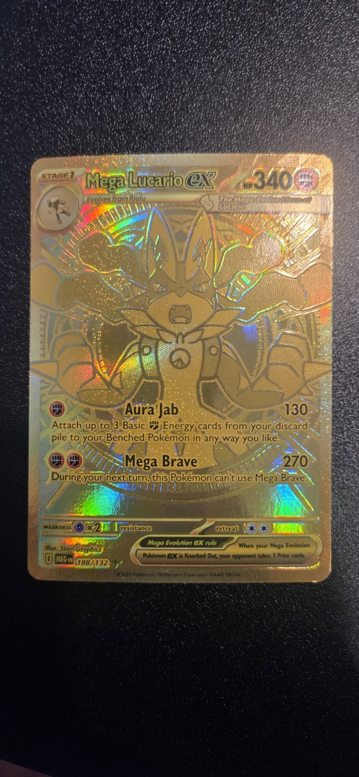 Mega Lucario ex 2025 Mega Evolution #188/132 Mega Hyper Rare