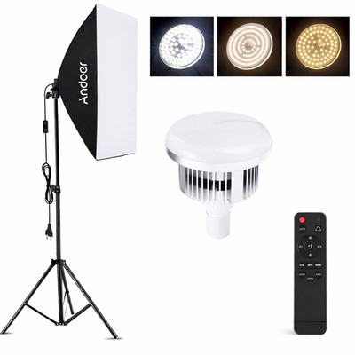 Andoer Softbox 50x70cm 85W LED 2800K-5700K dimmbar mit Stativ Fernbedienung