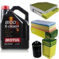 Inspektionspaket 5L Motul 8100 X-Clean+ 5W-30 FüR Audi A4 Avant 1.8 Tfsi 2.0 Q5