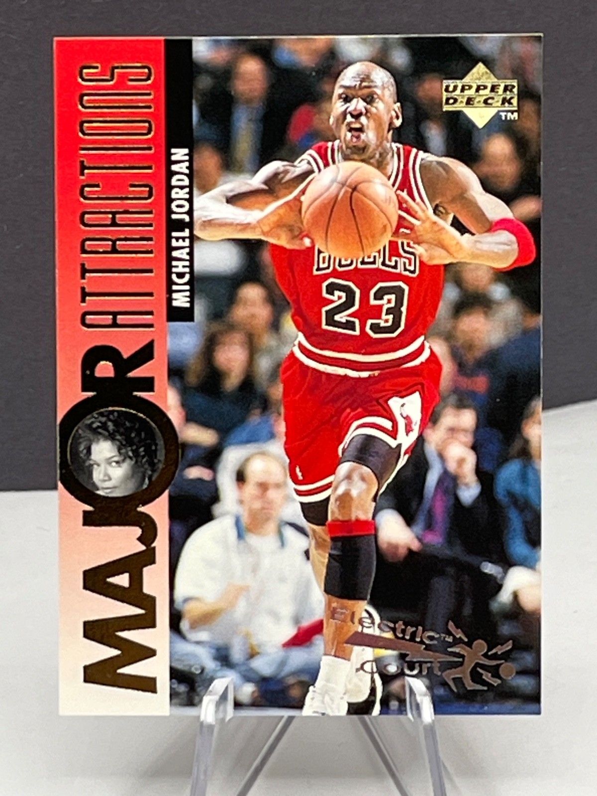 Michael Jordan 1995 Upper Deck Major Attractions Electric Court Card # 341