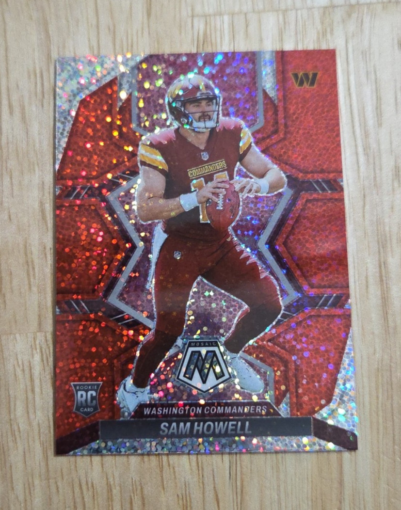 2022 Mosaic SAM HOWELL Red Sparkle Prizm #305 Rookie RC Washington SSP