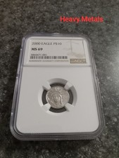 2000 1/10 oz $10 US Platinum Eagle MS69 NGC NICE LOW PRICE!! 3449.50 per troy oz