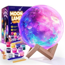 Paint Your Own Moon Lamp Kit, 3D Moon Night Light, Crafts for Kids Age 4-12