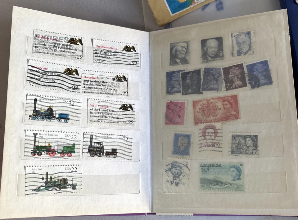 Huge Lot Vintage stamps Philately Collectors 4 Books And Lose Stamps Unhinged - Image 3 of 4