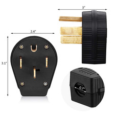 4-Prong Nema 14-50P 50A 125V/250V male plug suitable for dryer, RV, generator,