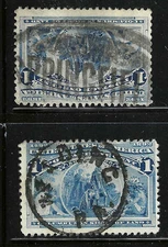 Sc #230 Reading & Springfield Town Fancy Cancel 1 Cent Columbian 1893 US 93B51