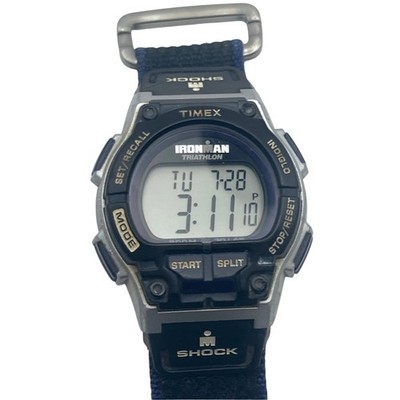 Timex Ironman Triathlon Shock Mens Digital Sport Watch 30 Lap WR 200m Adjustable