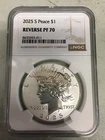 2025 S Reverse Proof Peace Dollar, NGC PF70