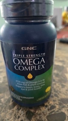 GNC Triple Strength Omega Complex 90 Count Omega 3 6 9 Heart Health Exp:  12/26