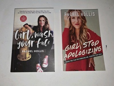 NEW Lot of 2 Rachel Hollis Books- Girl, Stop Apologizing /Girl, Wash Your Face