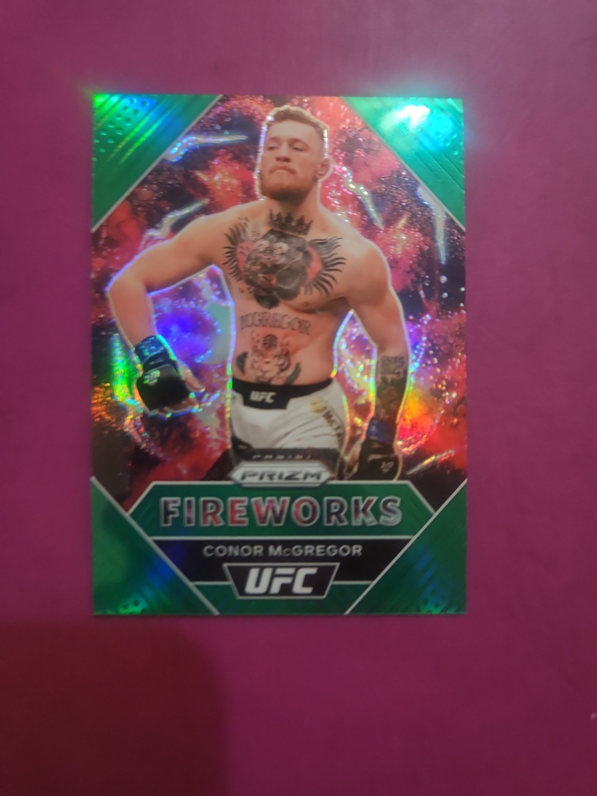 2021 Panini Prizm UFC - Fireworks Conor McGregor #1 Green Prizm