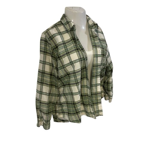 Flannel Shirt Shacket Womens XL Christian Grunge Patchwork Folk Art Upcycled - Picture 7 of 14