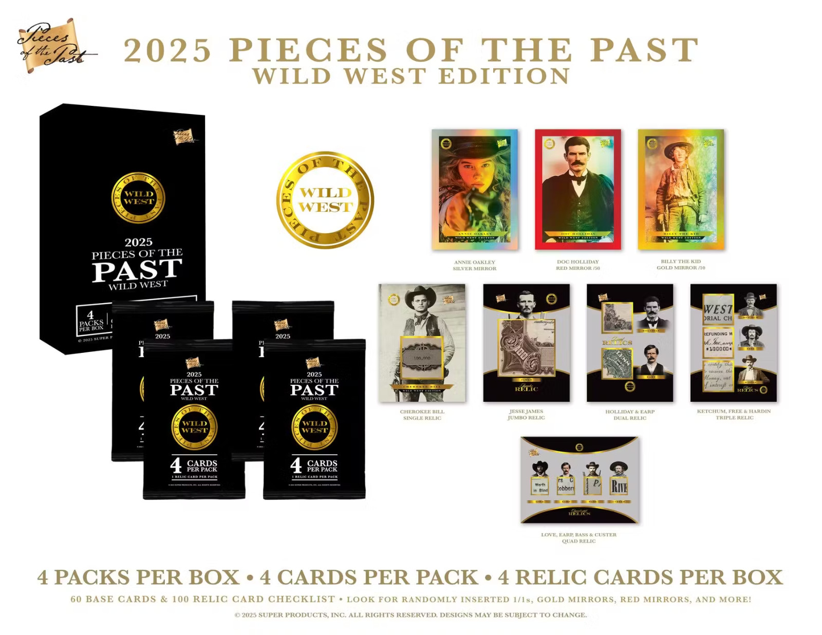 (1) Pack 2025 Pieces of the Past Wild West 1 SEALED PACK WITH 1 RELIC