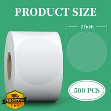 Clear Label Stickers 2" Round 1000 Pcs Transparent Self Adhesive Rolls