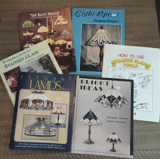 Stained Glass 6 book lot Lamp Patterns How To Manual Art Crafts