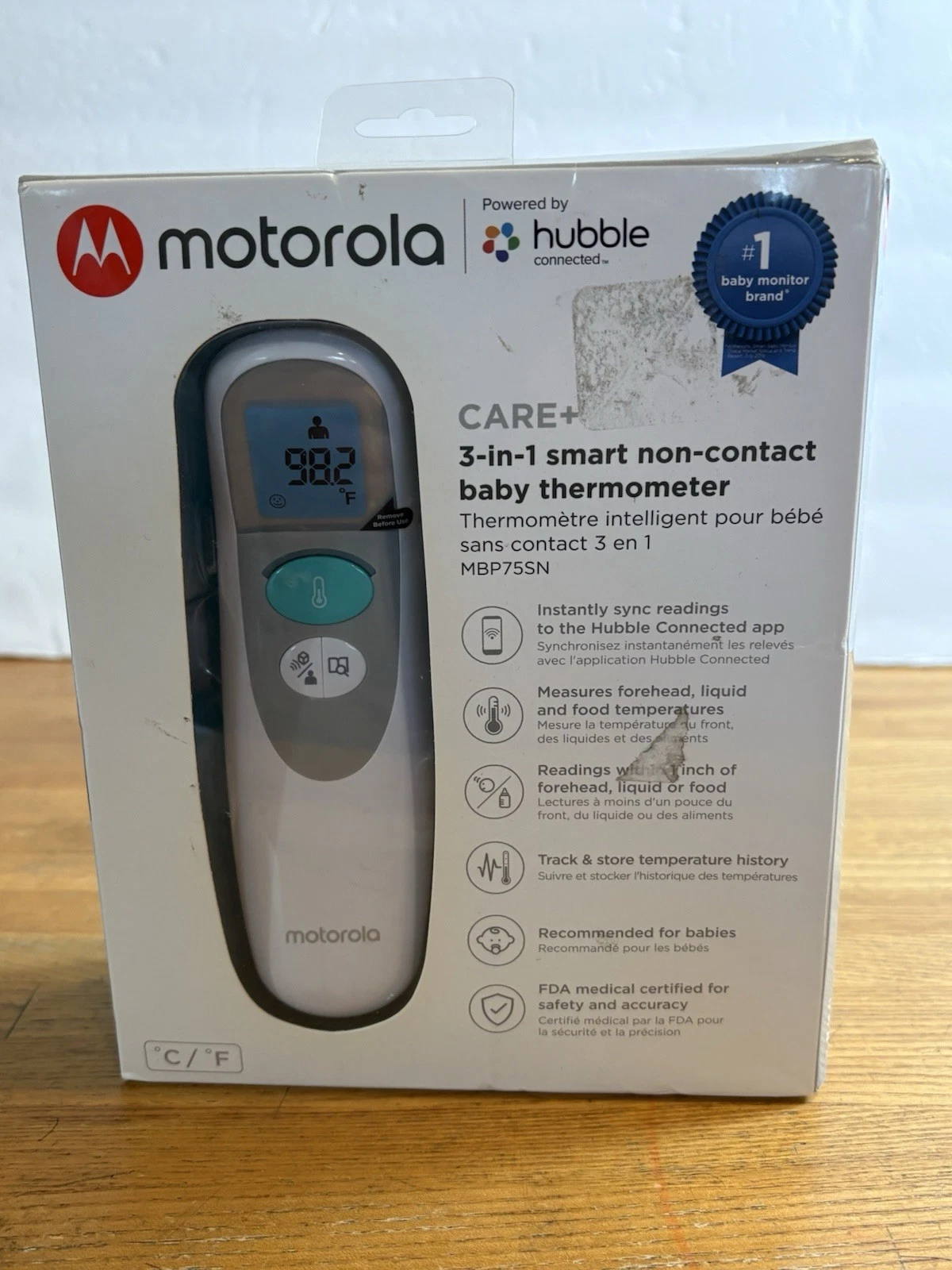 Motorola Care + 3 in 1 Smart Baby Thermometer. No Contact. Hubble Connected. New