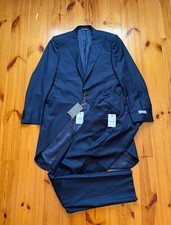Canali Wool Suit Blazer/Pants Italy Marino New Men's Size: 54