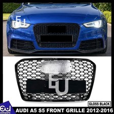 RS5 STYLE FRONT HONEYCOMB RADIATOR GRILLE GRILL FOR AUDI A5 S5 B8.5 2012-2016