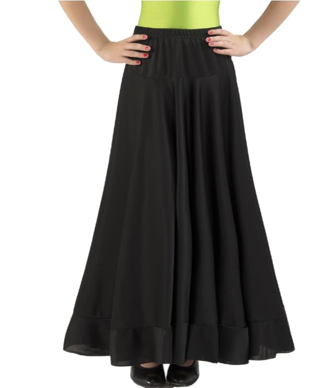 Falda Flamenca para Niña, con Volantes para Flamenco o Sevillana., Negra,...
