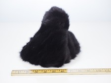 Vintage ladies hat black animal fur, labeled Amy New York, 1920's