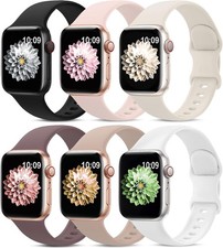 6 Pack Sport Bands Compatible with Apple Watch Band 38mm 40mm 41mm 42mm 44mm 45m