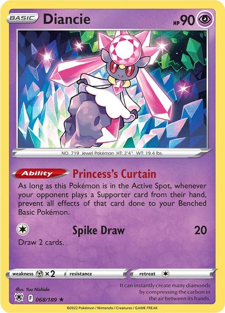 Diancie Holo Rare SWSH10: Astral Radiance 068/189 NM