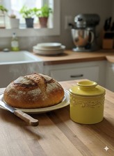 Butter Bell The Original Butter Bell Crock by L. Tremain Yellow Scroll French