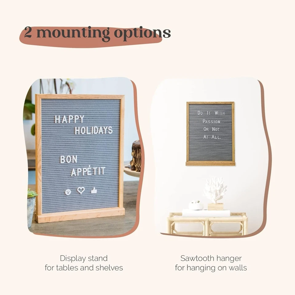 Felt Letter Board Wooden Frame 16x12 Inch Changeable Messages Decor for Wall/... - Image 4 of 4