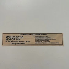 Willimantic Newly Renovated Motor Inn Mansfield Center CT 1985 Ad SAJ3-M13